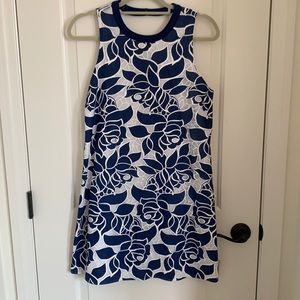 Floral Blue and White Dress